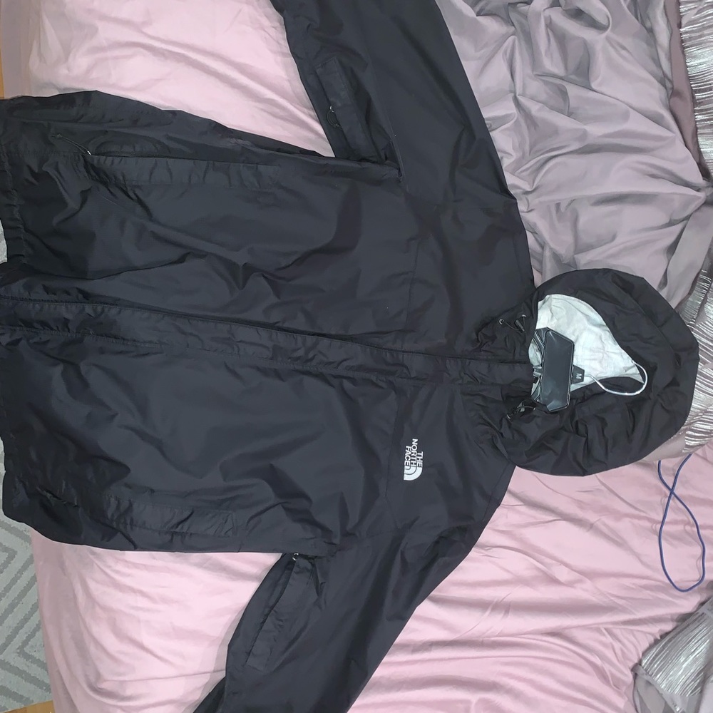 Mens Black North-face Rain Jacket